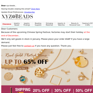 Popular! Real Gold Plated Items Up To 65% OFF + Up To 50% OFF Shipping Fee