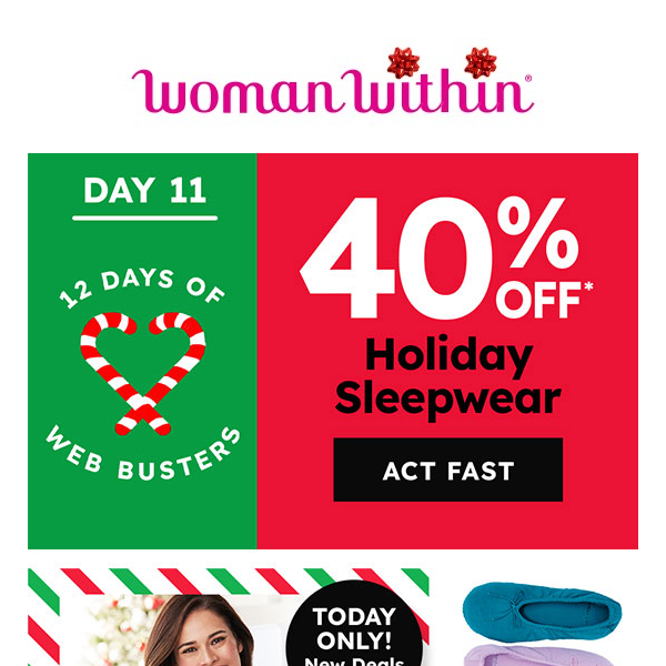 ❯❯ Festive Finds! You Have Access To 40% Off Sleepwear + $4 Slipper!