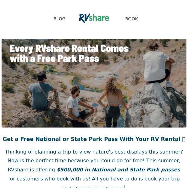 Get a FREE Park Pass with Your RV Rental!