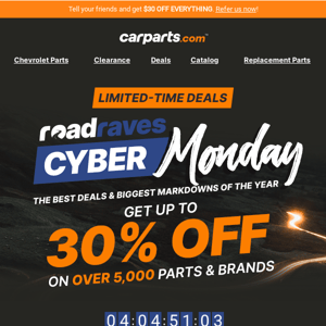 [Cyber Monday Deals] Up to 30% OFF on Thousands of Parts & Brands 💰