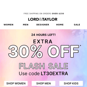 24 hours left: Extra 30% off all sale with LT30EXTRA