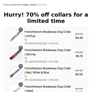 Hurry! 70% off collars for a limited time