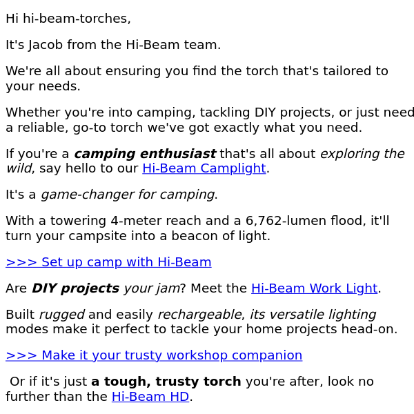 Find Your Perfect Torch with Hi-Beam 🔦