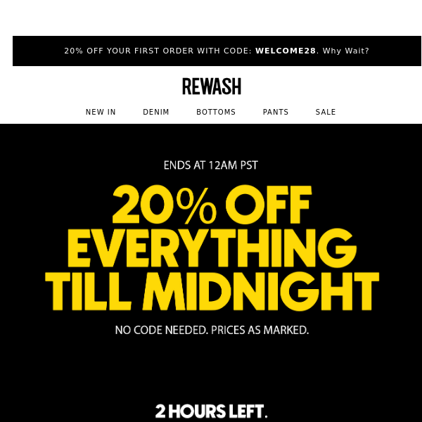 🚨2 HOURS ONLY! 20% OFF EVERYTHING till MIDNIGHT🚨