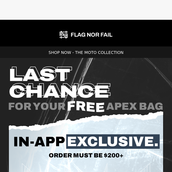 Claim your FREE Apex Bag