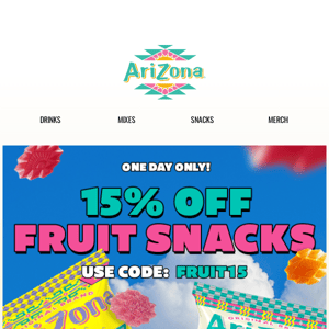 One Day Deal: 15% Off Fruit Snacks 🍋