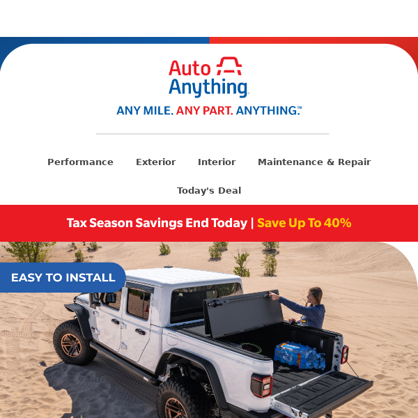 Tax Season Savings End TODAY - Save Up to 40%