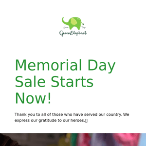 Memorial Day Sale Starts Now!