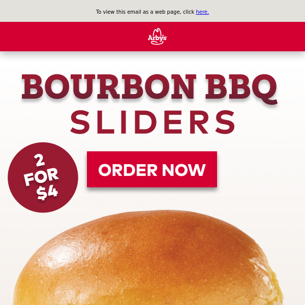 NEW Bourbon BBQ sliders: 2 for $4