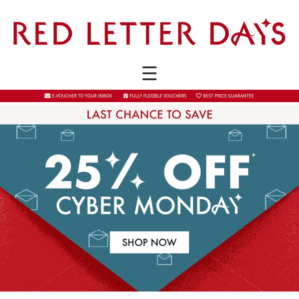25% off | Cyber Monday savings ends tonight