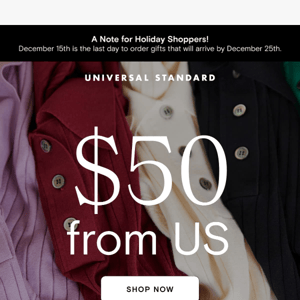 Looking for gifts? Here's $50 to spend.