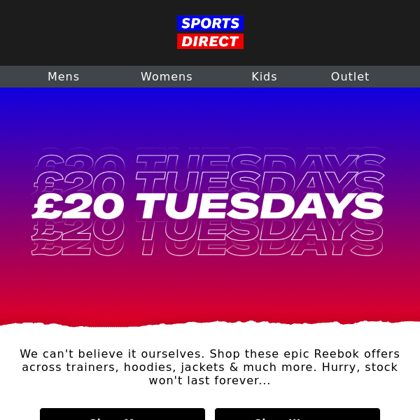 20 Tuesday  Reebok edit - Sports Direct