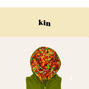 NEW IN: GREEN KENTE THIN  ZIP-UP