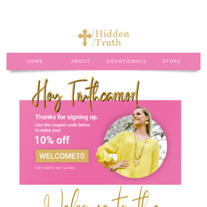 Welcome #Truthcarrier! Here's your 10% Off 😊