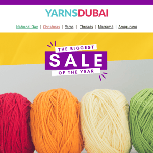 Up to 75% off 🧶 on yarns!