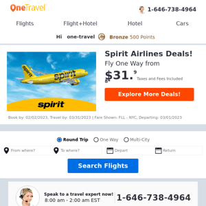Spirit Airlines Deals: Fly from $31.98!
