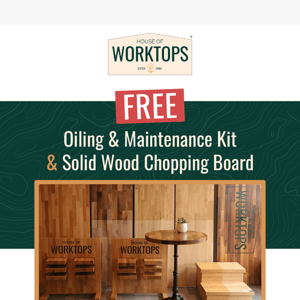 Free Oiling Kit (Worth £60) + Chopping Board 🎁