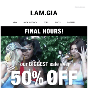 FINAL HOURS! ⏳ 50% off sitewide!