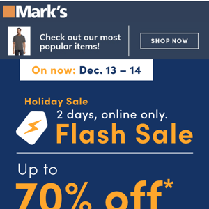 Flash Sale, 2 days only, online only! Up to 60% off*