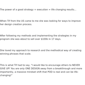 The power of a good strategy + execution = life changing results...[Client Results]