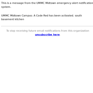 UMMC Midtown Campus: Code  Red  Fire  Alarm