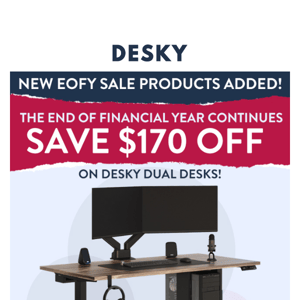 EOFY Ends Soon! 💸 Save $170 on Dual Sit Stand Desks.