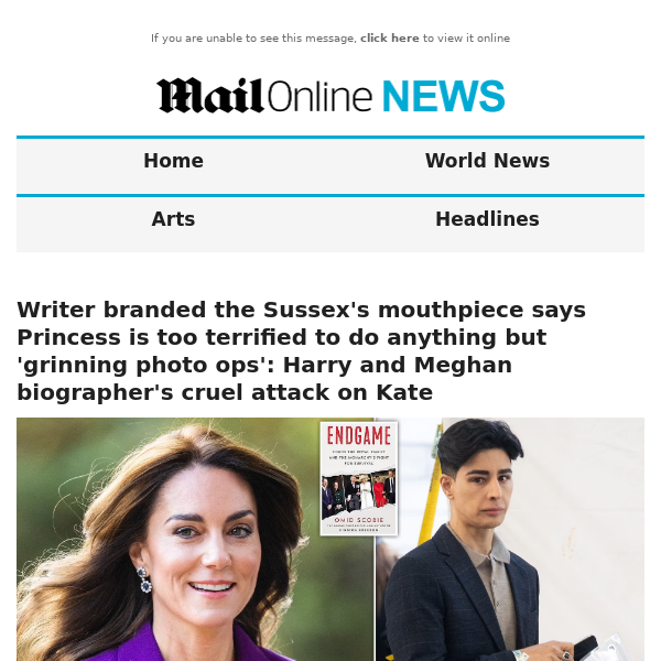 Writer branded the Sussex's mouthpiece says Princess is too terrified to do anything but 'grinning photo ops': Harry and Meghan biographer's cruel attack on Kate