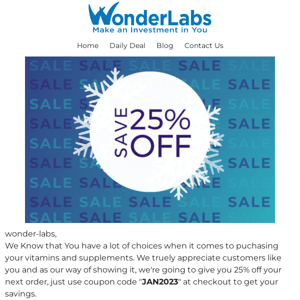 Don't Forget To Unlock Your Savings With Wonder Laboratories Details Inside