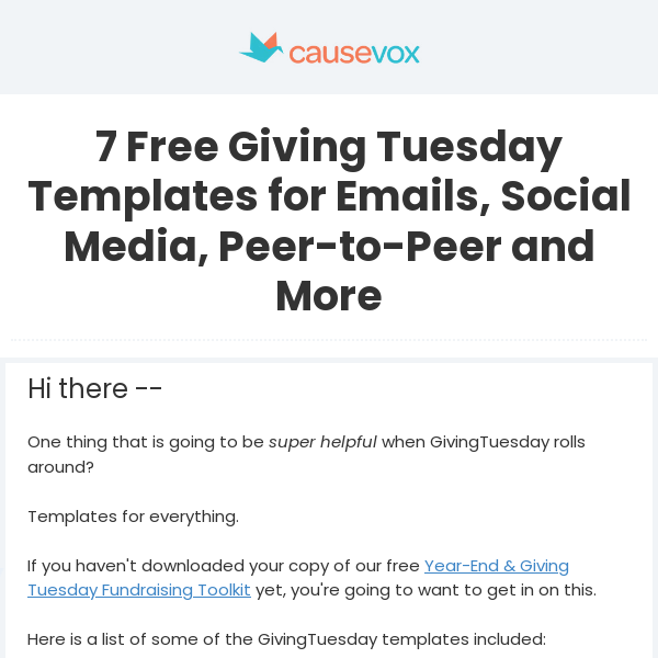 7 Free Giving Tuesday Templates for Emails, Social Media, Peer-to-Peer and More