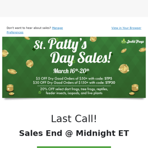 LAST CALL for St. Patty's Day deals! ⏱⚠