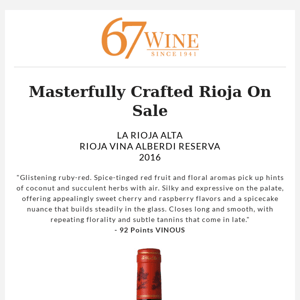 Masterfully Crafted Rioja On Sale - Vina Alberdi Reserva 2016