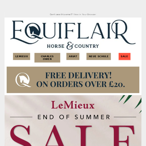Hi Equiflair Saddlery, Lemieux End Of Sale Clearance