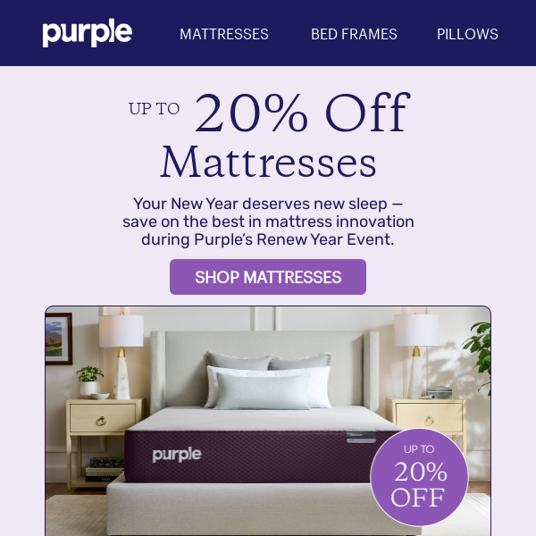 New for You: Up to 20% Off Mattresses