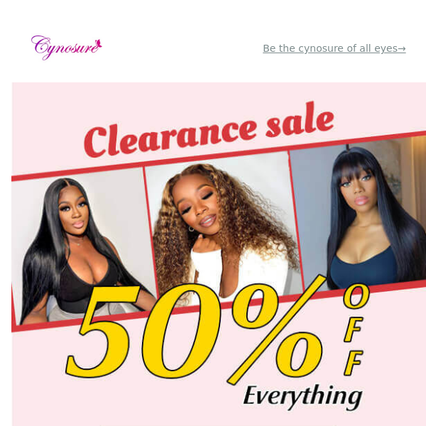 Clearance Sale! 50% OFF Everything!