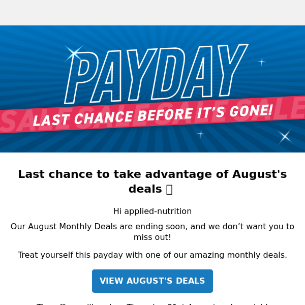Don’t Miss Out On These Payday Deals!
