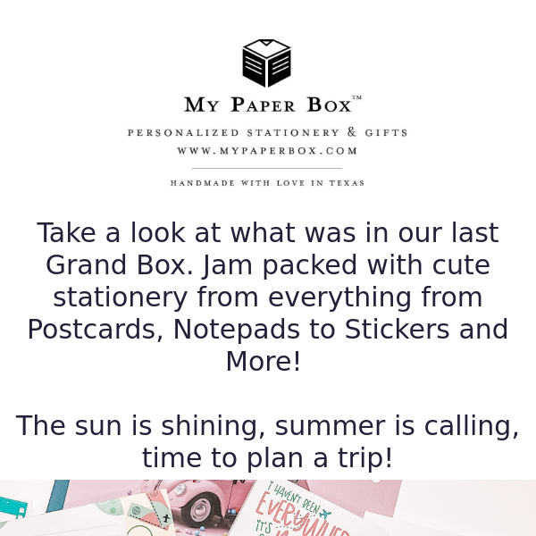Go on a road trip with My Paper Box 