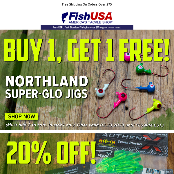 Buy One, Get One Free Jigs! Don't Miss Out!