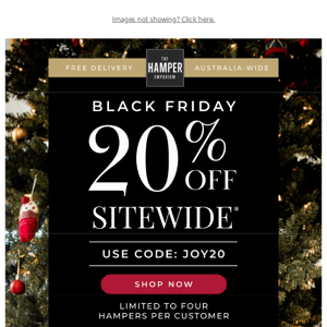 Save 20%* On Christmas Hampers!