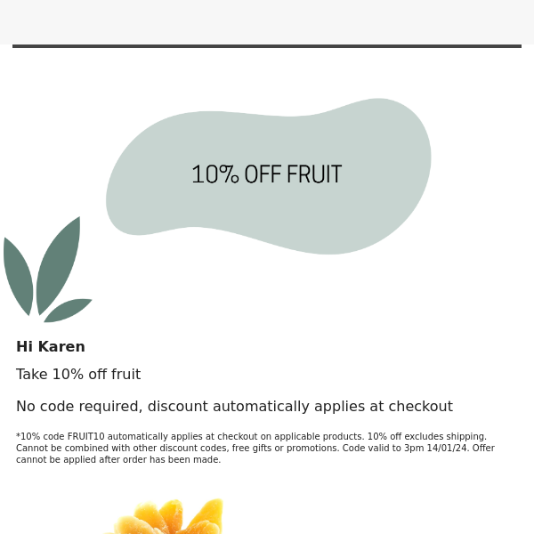 REAL FOOD DIRECT .. 10% Off Fruit