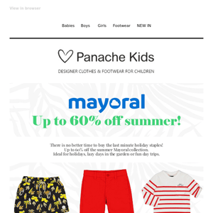 Up To 60% Off Summer Mayoral!