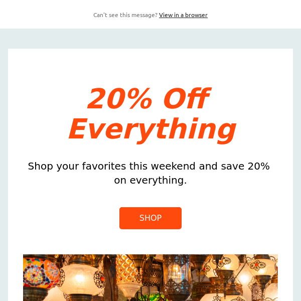 Extra 20% Off Everything