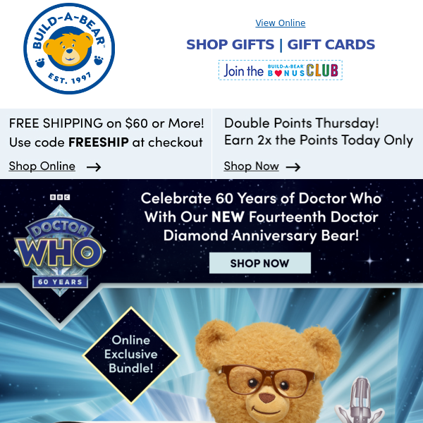 Doctor Who Fans! Complete Your Collection with NEW Arrivals! - Build-A-Bear  Workshop