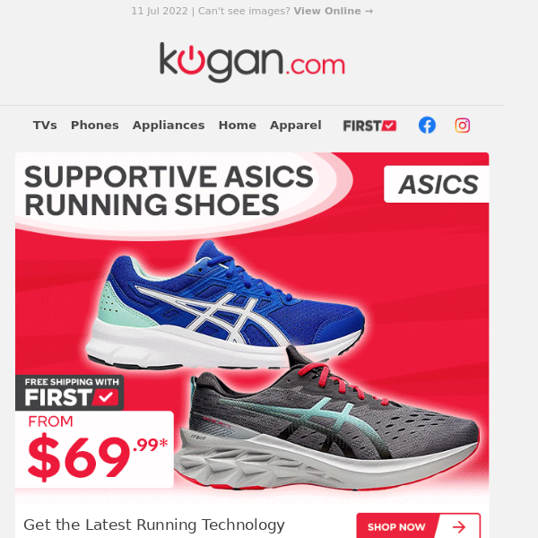 ASICS Running Shoes from $69.99 - Run More, Spend Less*