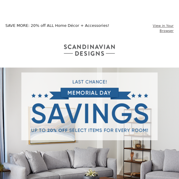 🚩 LAST CHANCE 🚩 Memorial Day Savings for EVERY ROOM!