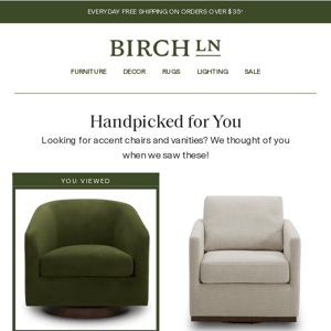 Accent Chairs & Vanities || We picked these for you!