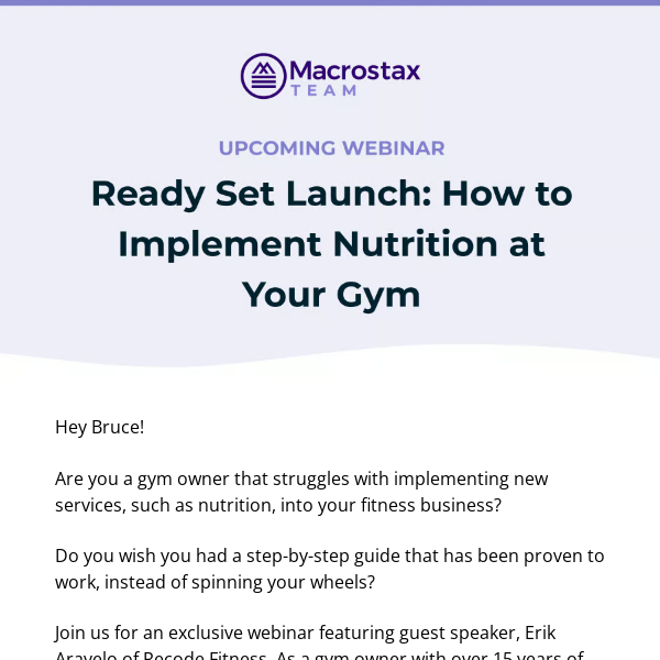 [WEBINAR] Ready Set Launch: How To Implement Nutrition at Your Gym