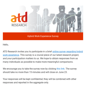 You're Invited to Participate in ATD's Hybrid Survey