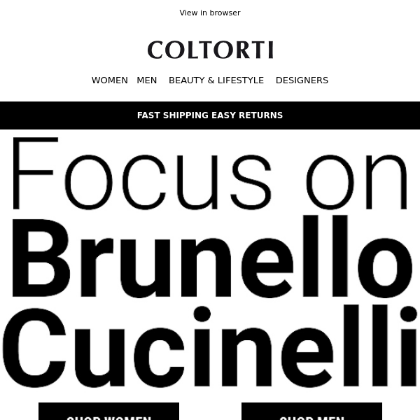 Brunello Cucinelli store- elite men's and women's clothing, accessories