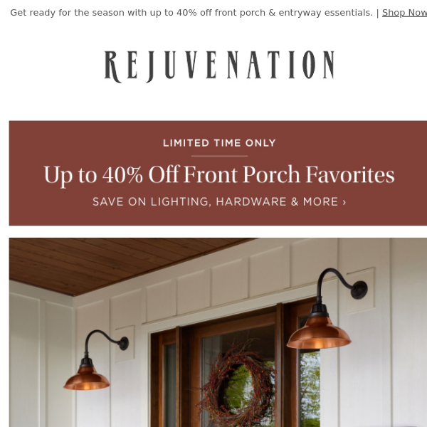 Up to 40% off everything you need for a front porch refresh