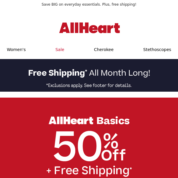 50% off AllHeart Basics